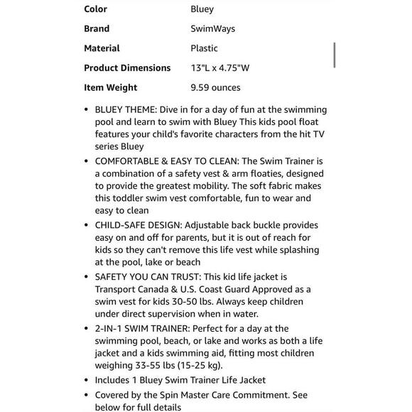 Bluey Child Life Vest - Picture 6 of 6